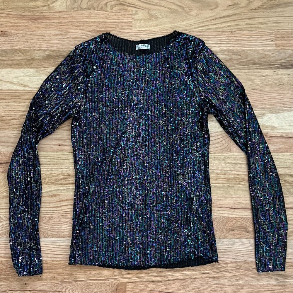 Intimately Free People Sequin Long Sleeve Top